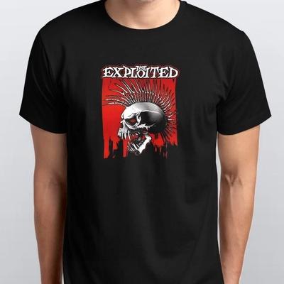 The Exploited Unisex 100% Baumwolle T-Shirt Herren T-Shirts Oberteil S M L XL XXL 3 4 XL Farben Schwarz
