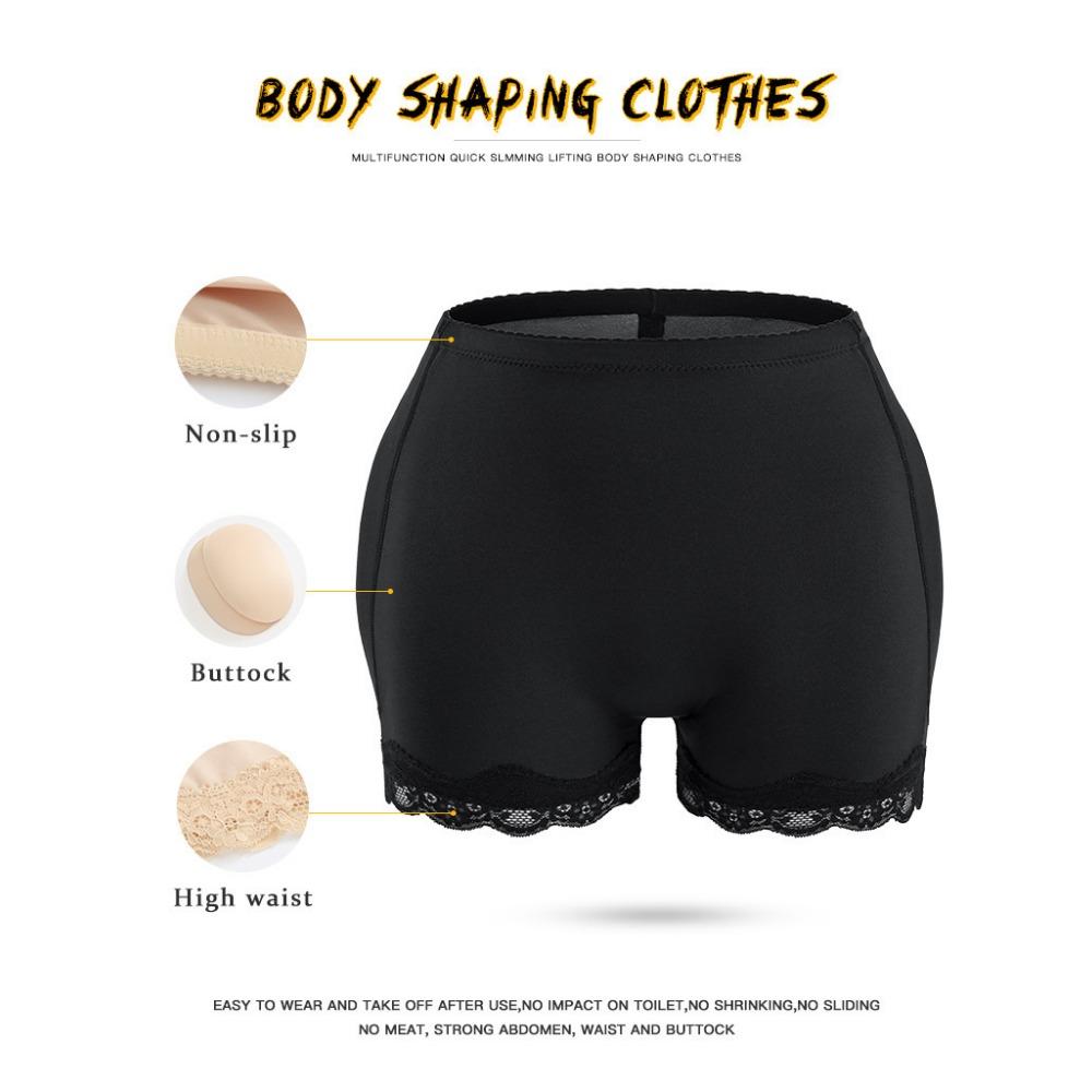 Hip-lifting Pants Women's Bottoms, Buttocks, Hips, Fake Butt Panties, Body Sculpting, Flat-angle Belly Pants, Lace Edge with Hip Pads