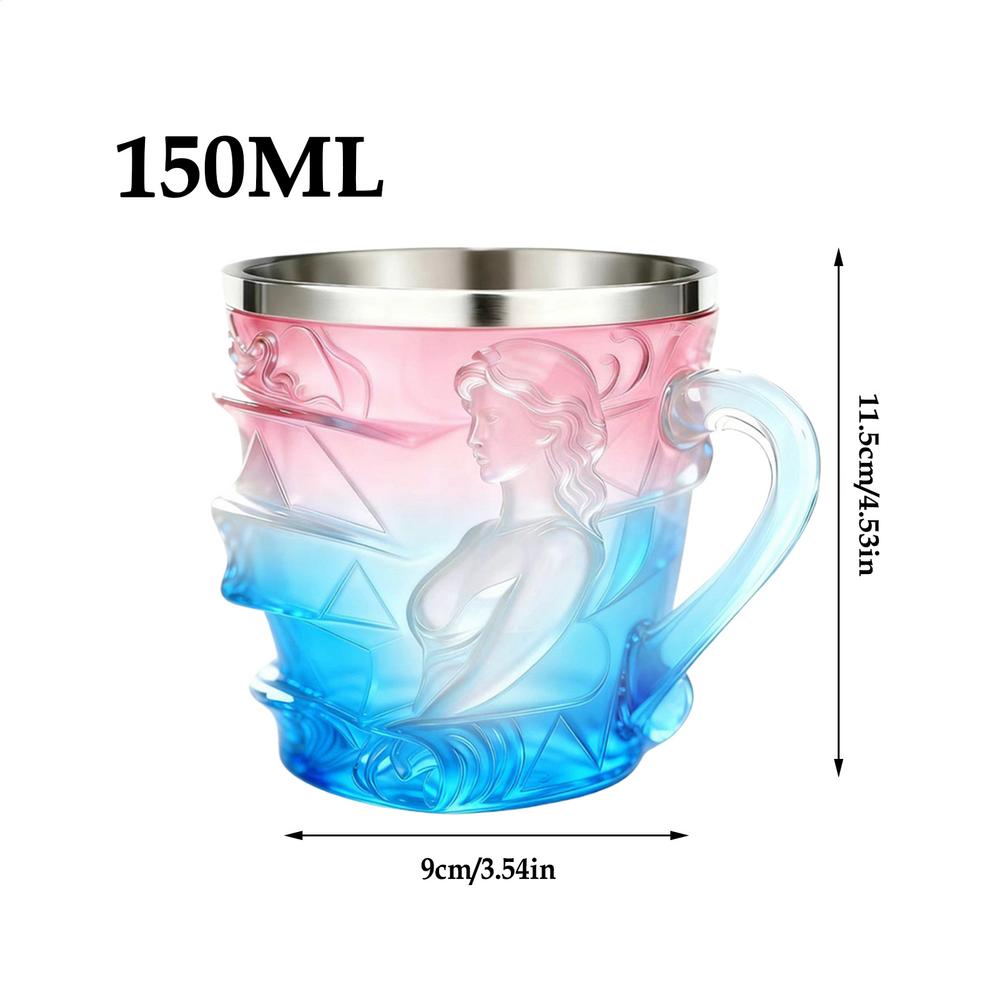 

Book Mug 150ml Feminine Design Stained Cup 3D Hand Painted Book Mug With Handle For Women Bookworm Writers Librarians Readers 150ml синій