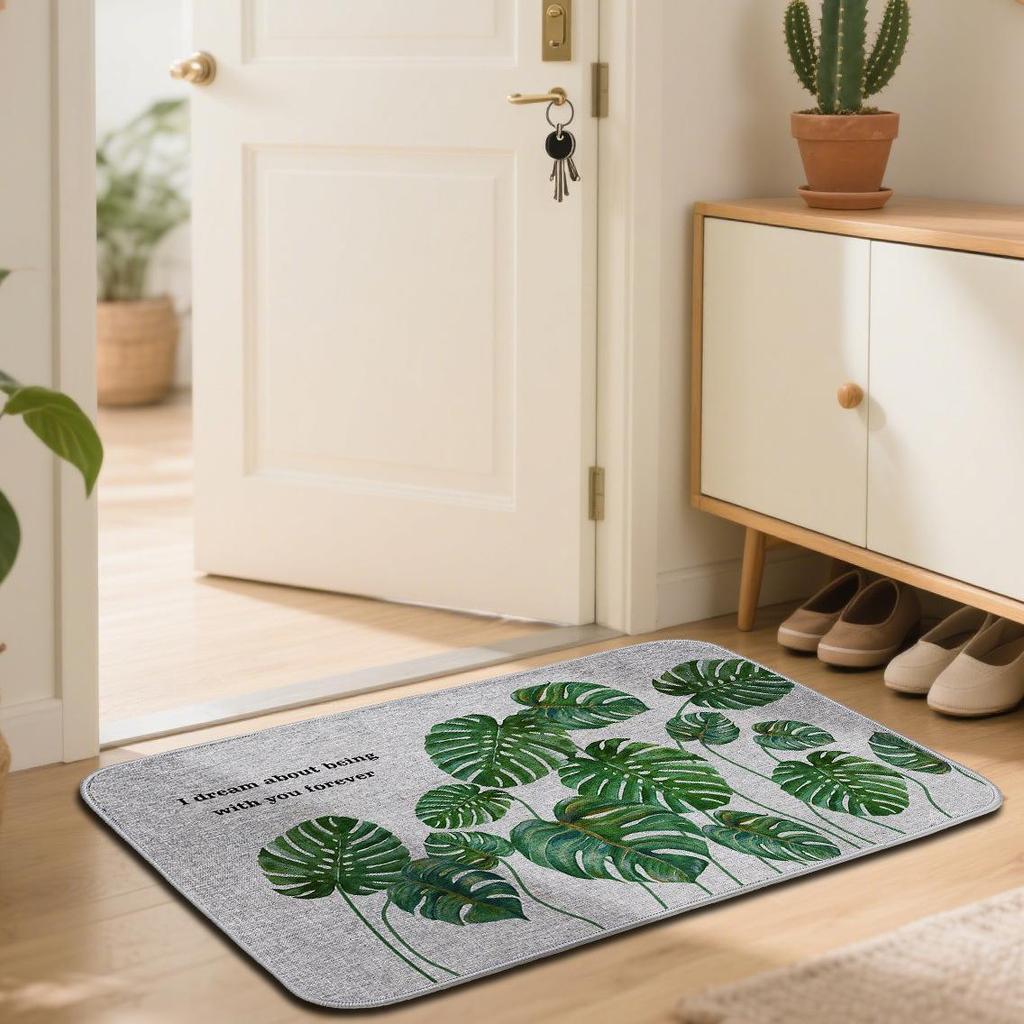 Bedruckter Haushalts Teppich Fußmatte Anti-Rutsch Badezimmer und Badezimmer Bodenmatte Teppich