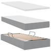 LED Storage Bed with Mattress Light Grey 90 x 200 cm Fabric