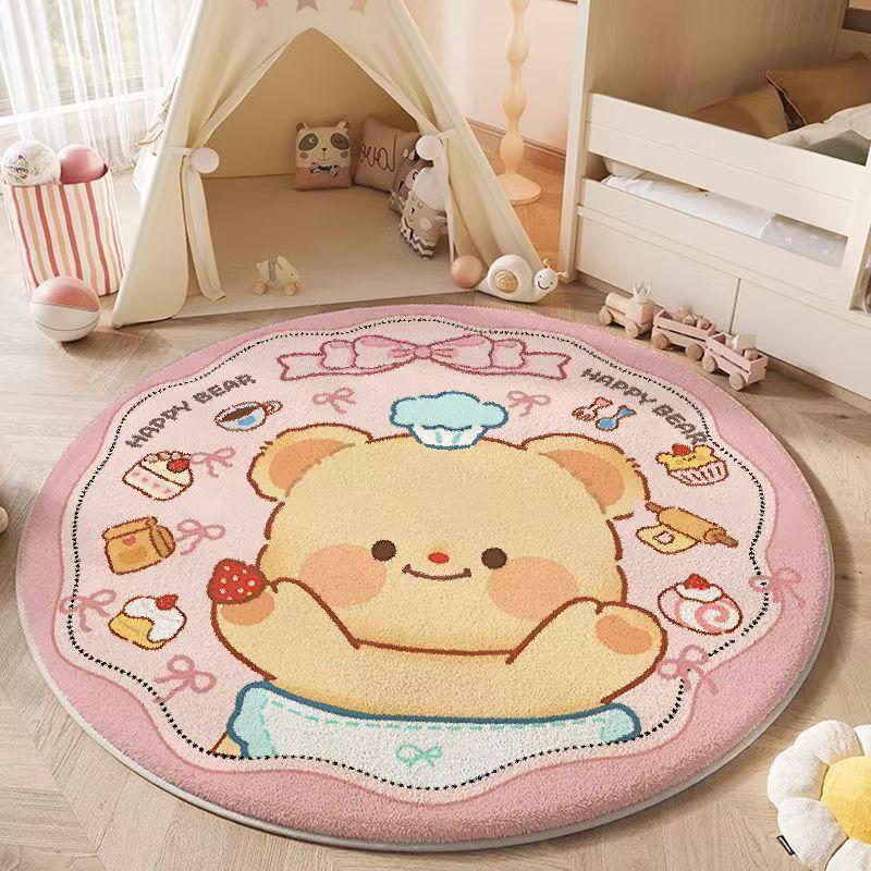 Thickened Non-slip Cartoon Style Imitation Cashmere Carpet for Living Room, Bedroom, or Cloakroom