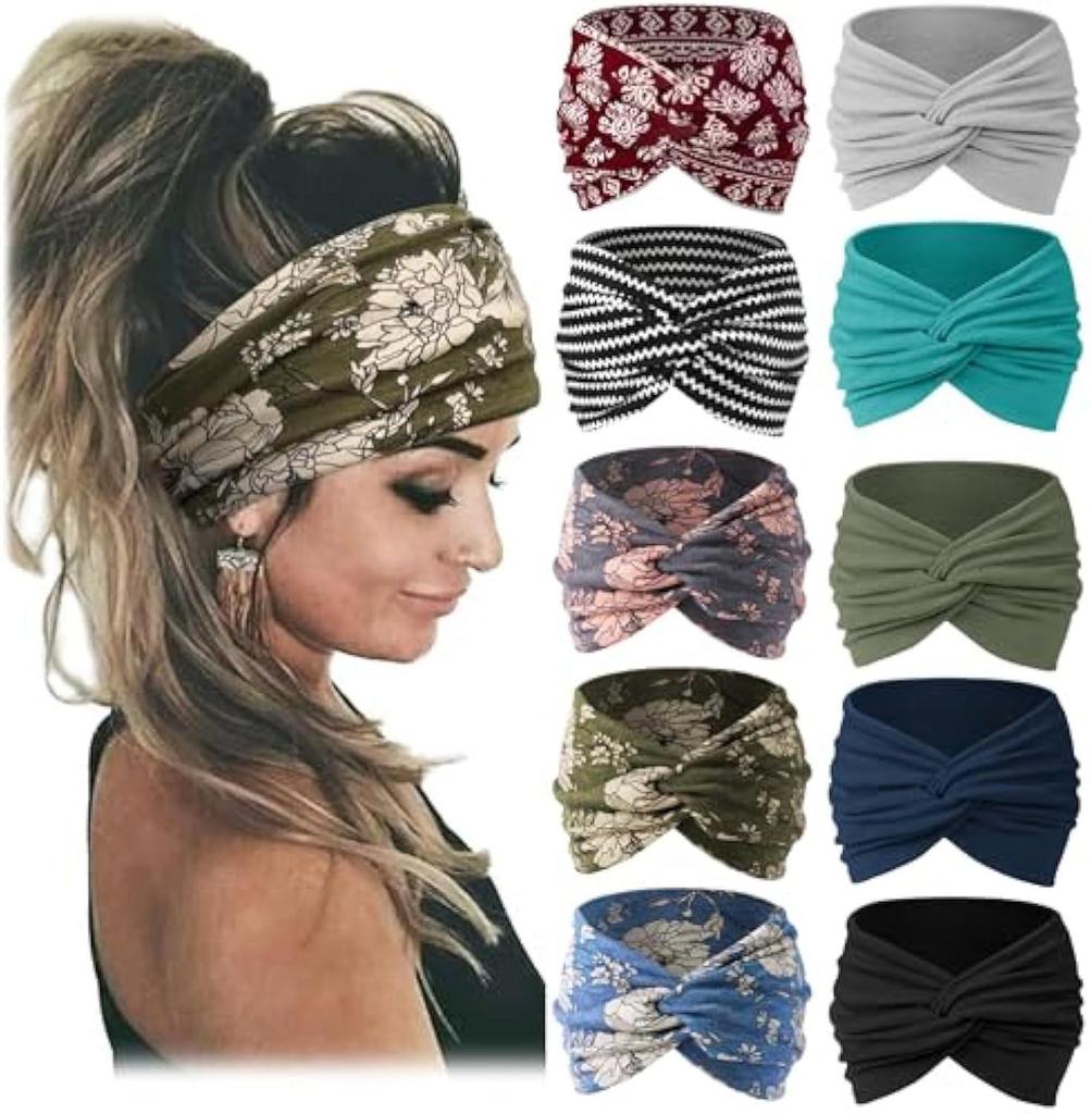 Boho Dámska Široká Športová Jógová Čelenka - Elastický Doplnok do Vlasov na Beh