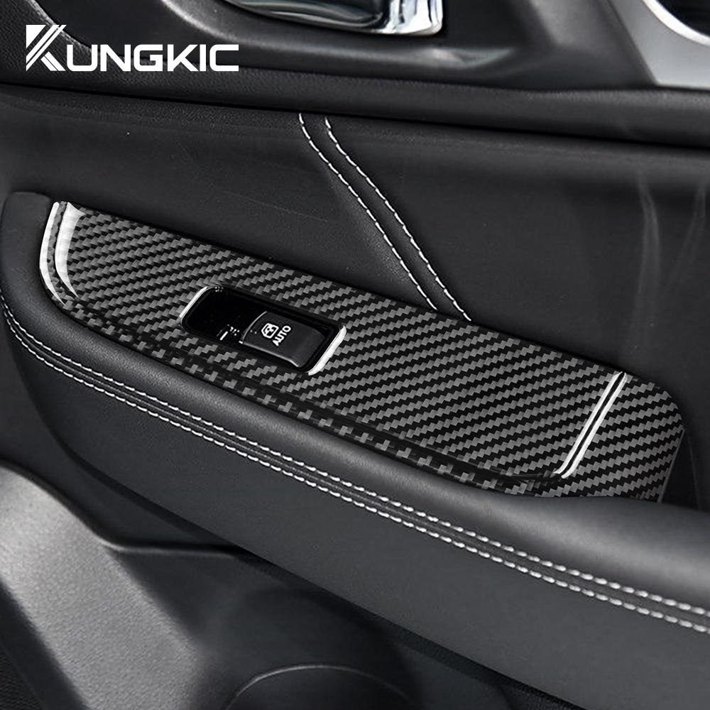 Real Soft Carbon Fiber Sticker For Subaru Legacy Outback 2015 2016 2017 2018 2019 LHD RHD Car Door Window Panel Accessories