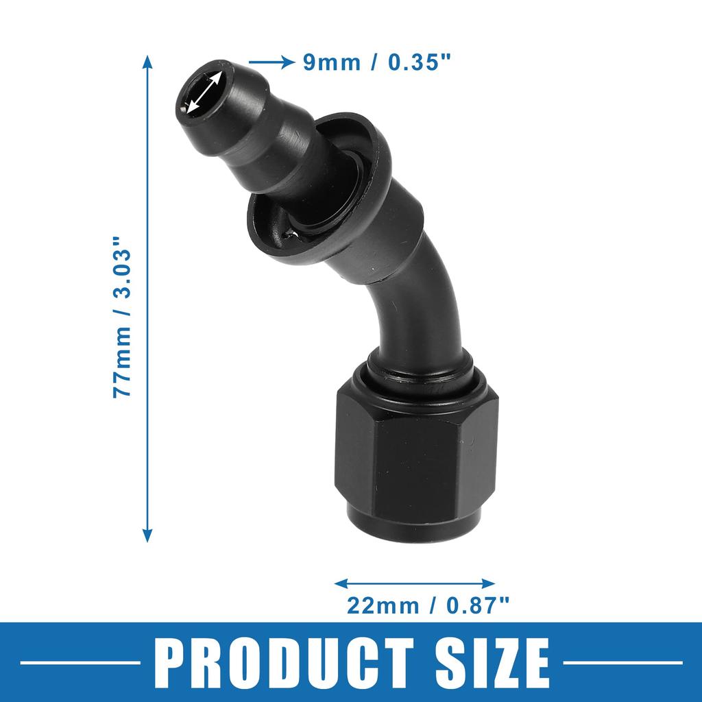 A ABSOPRO Hose End Fitting Fitting Adapter Hose Fitting Car 45 Degree Swivel