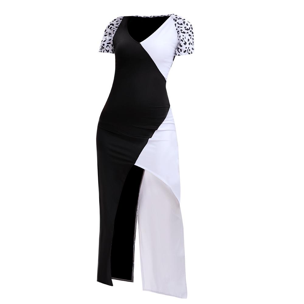 New Kuila Dalmatian Black and White Witch Shawl Dress Set Cosplay Costume