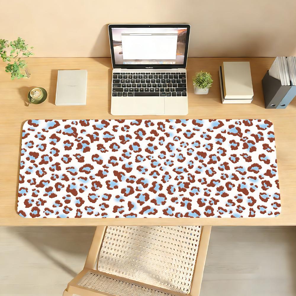 Tappetino per Mouse Stampa Leopardata alla Moda Bordo in Gomma Antiscivolo Bloccato Spesso Tappetino da Scrivania per Laptop da Gioco