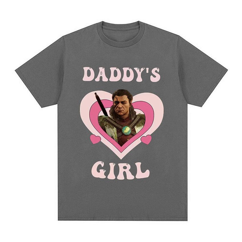 Vintage Halsin Daddy's Girl T Shirt Hot Astarion Bulders Gate 3 Clothes Tee Shirt Unisex Harajuku Aesthetic Short Sleeve T-shirt