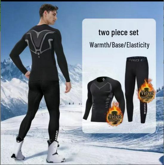 Men's Thermal Fleece Base Layer Set - Winter Velvet Running Sportswear
