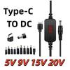 1 Set Type C Power Boost Cable For Wifi Router Mini Fan Dc 5-20V 65W Boost Converter With 8/10 Adapters Type C To Dc Boost Cable