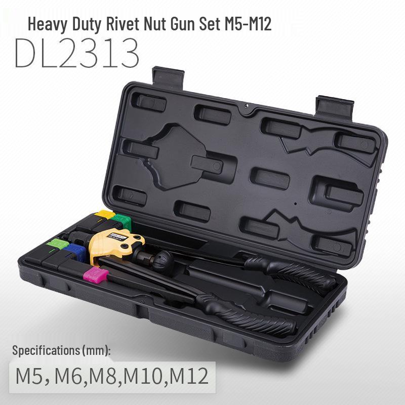 Deli Tools Manual Rivet Gun: Single & Double Handle Labor-Saving Pop Riveter for Industrial Use