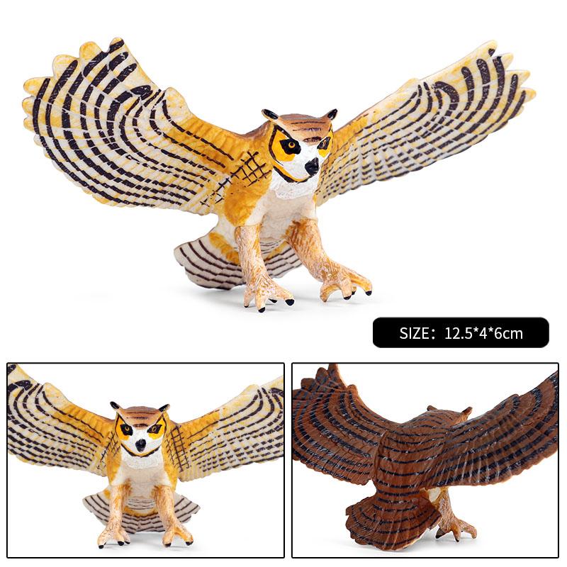 Oenux Wild Bird Animals Forest Night Eagle Condor Figurines PVC Action Figure Garden Decoration Education Miniature Toy Kid Gift