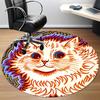 1pc Cat Whiskers Office Round Area Rug, Indoor Mat Suitable For Office, Under Office Chairs Bedroom Living Room Home Decor, Room Deco