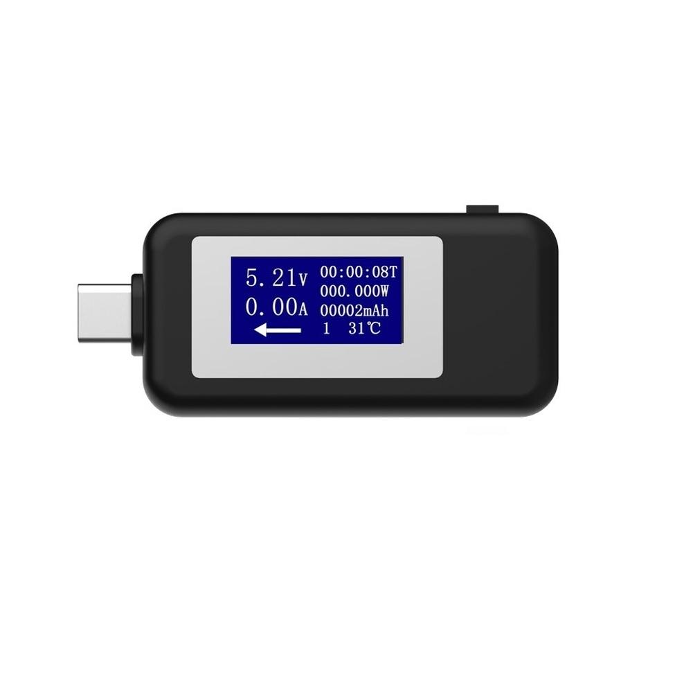 Real Time USB C Digital Tester with Voltage Current Meter for Power and Capacity Monitoring Safety Timer to Avoid Overcharging