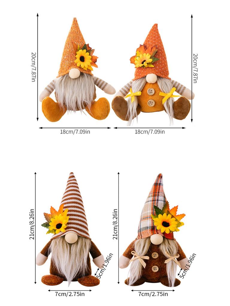 1 piece of Thanksgiving decoration bedroom no face doll goblin Harvest Festival sunflower maple leaf Rudolf dwarf  wall decor