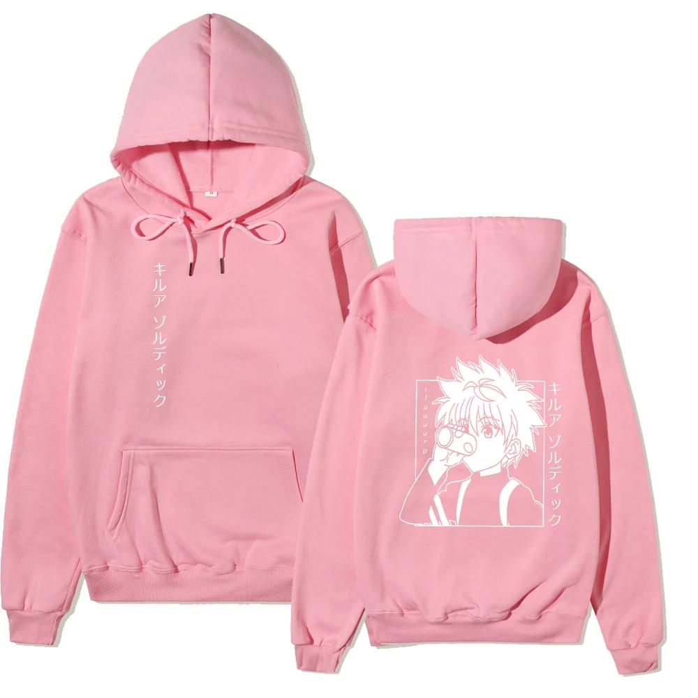 Japanese Anime Funny Killua Eyes Killua HxH Hoodies 2021 Winter Japan Style Hunter X Hunter Sweatshirts Streetwear for Women/men