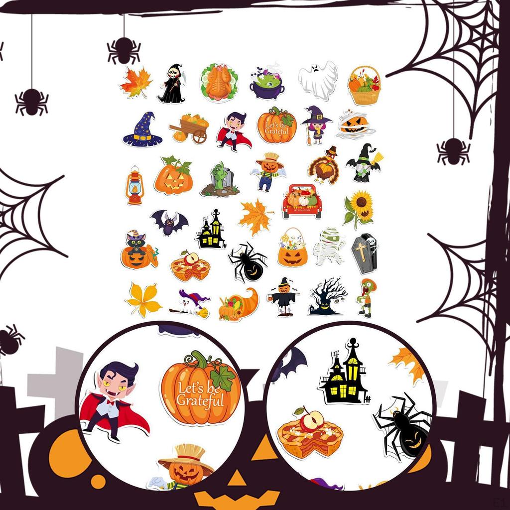 35x Naklejki na lodówkę na Halloween Materiały imprezowe Lekka dekoracyjna dynia