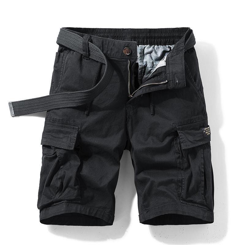 Men's Workwear Ort Pants Retro Loose Casual Five-Point Pure Cotton Work Trousers Youth Summer Straight Leg Pants