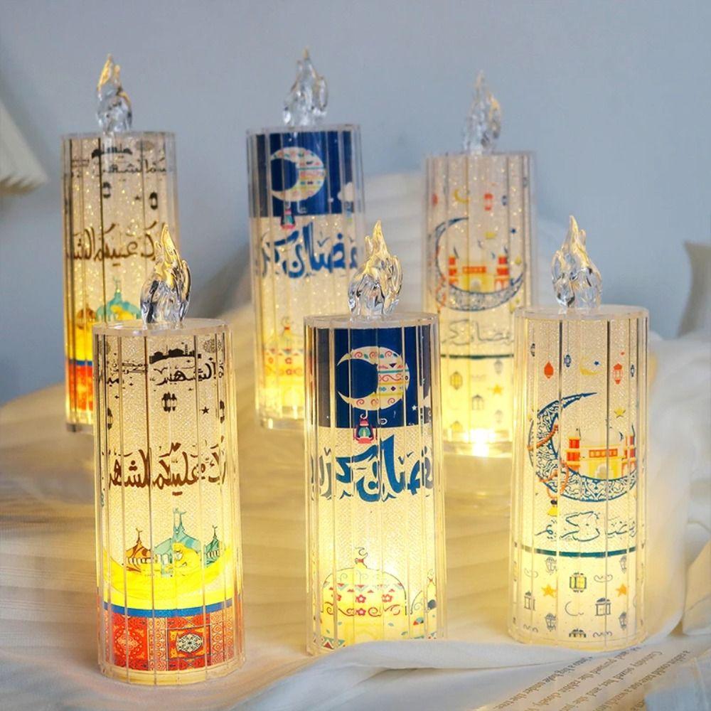 

Ramadan LED Lamp Eid Mubarak LED Lantern Light Electronic Candle Lamp For Eid Party Supplies