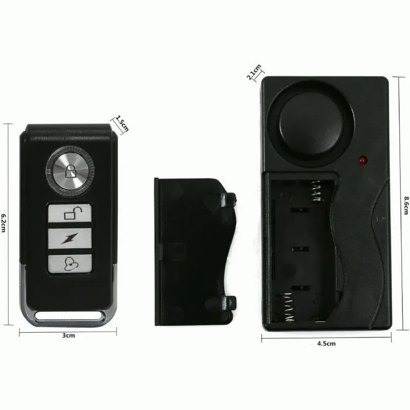 110dB Anti-Theft Vibration Alarm with Remote Control Alarm Door and Window Alarm Motorcycle Bicycle Security Sensors
