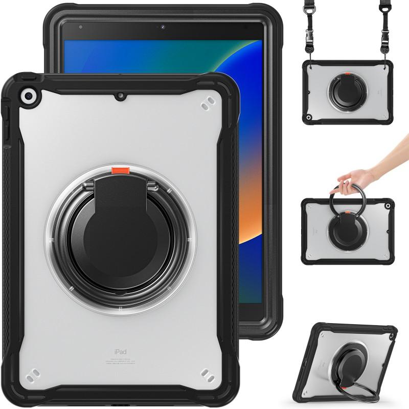 Rotating Stand Case IPad 10.2 12.9 Inch With Wrist Strap Full Coverage Shockproof TPUPC Cover In Multiple Colors
