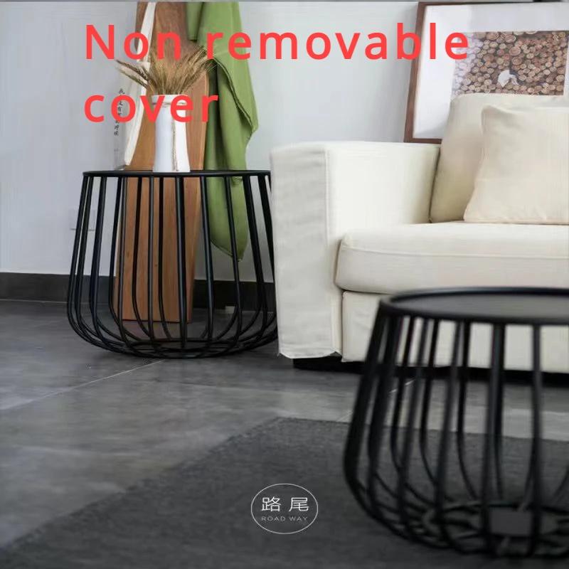 Masă de cafea nordică din fier, simplă, modernă, rotundă, combinată, masă de cafea mică, stil industrial, masă laterală creativă