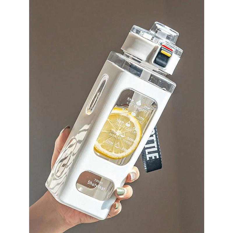 

Sports Water Bottle with Time Marker, Portable Straw Cup 24oz Reusable Drinking Bottle with, Motivational Water Bottle with Carrying Loop 900ml белый