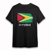 Women's Cotton T-Shirt Guyana Arrow Flag Art Tee Short Sleeve Black Oversize Tee
