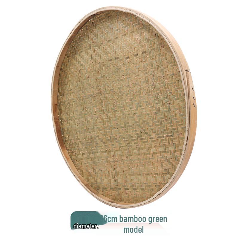 Round Bamboo Weaving Tray: Fine Mesh Sieve, Drying & Draining Basket, Decorative Sample Plate