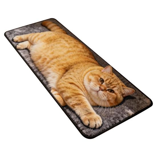 Quick Dry Bath Mat Cute Cat Shape Bathroom Rug, 3D Simulation Modeling, Soft Imitation Cashmere Rug Absorbent Floor Mat, Non-slip Decorative for