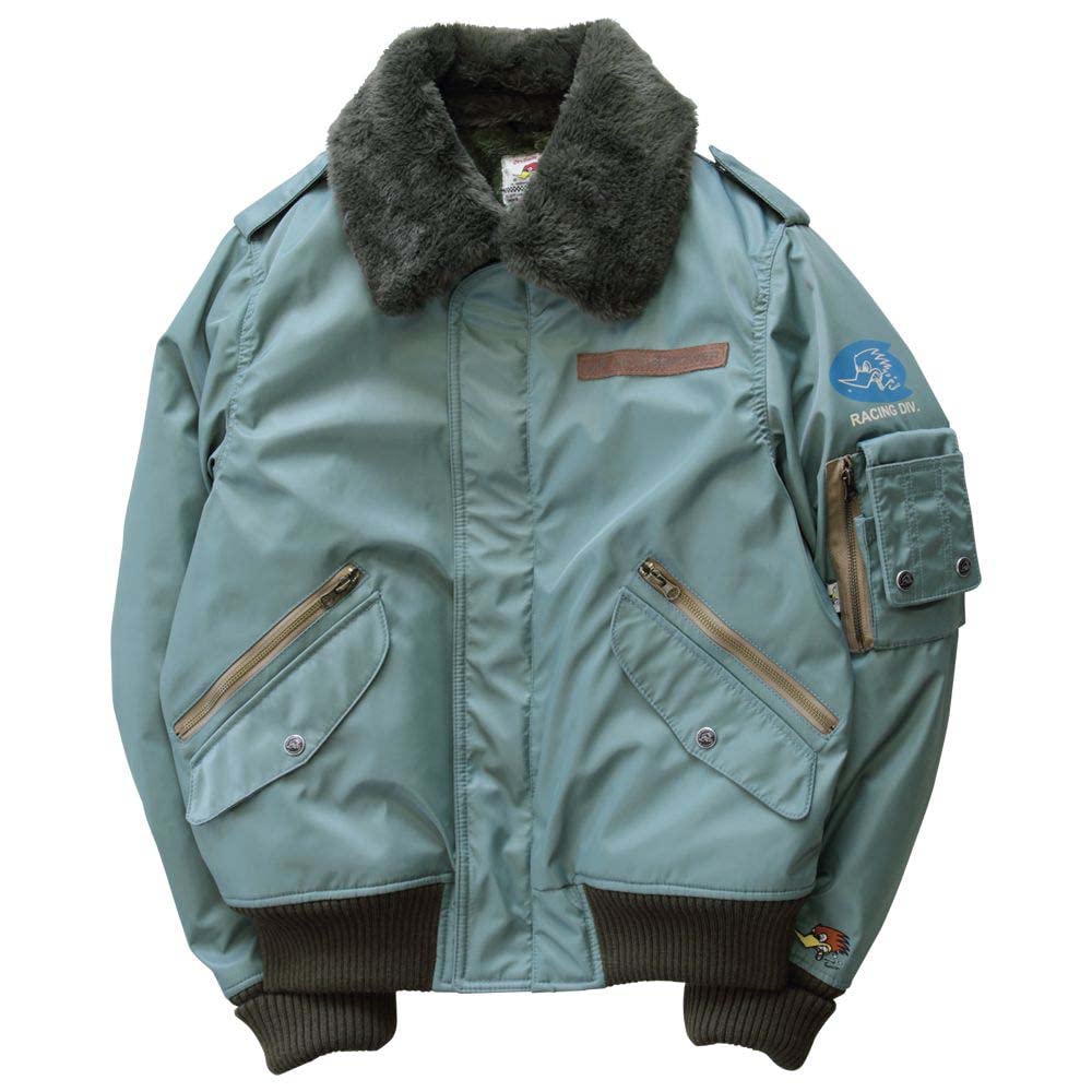 Clay Smith Winter Jacket with Soft and Spinal Removable Fur DRAG-GUN Shoulder, Elbow, Pads, Collar, CSY-2850 (LLW, Green)