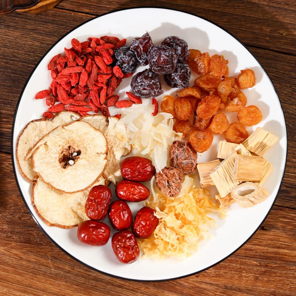 120g Natural Herbal Dried Pear Soup Mix Red Dates Lily Goji Cinnamon Energy Tea 01