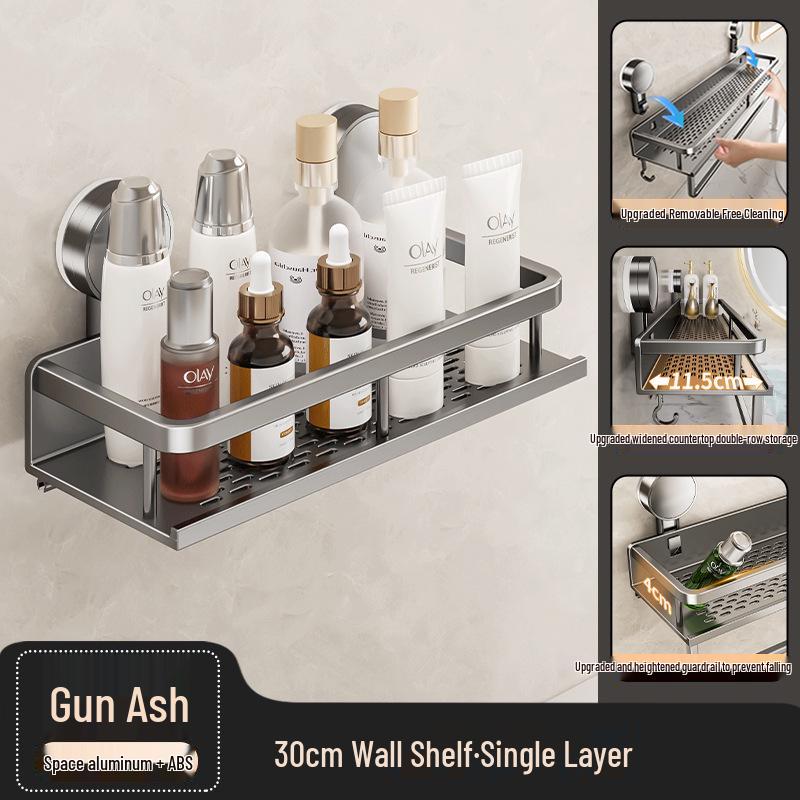 Badezimmer-Wandregal mit Saugnapf ohne Bohren