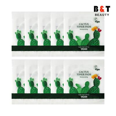 Yada Cactus Toner Pad Portable 2p 10 Sheets, 2 Packs, 10 Pieces
