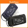 Canvas Cat Pattern Embroidered Large Capacity Pen Case With Stylish Design For Students And Office Use