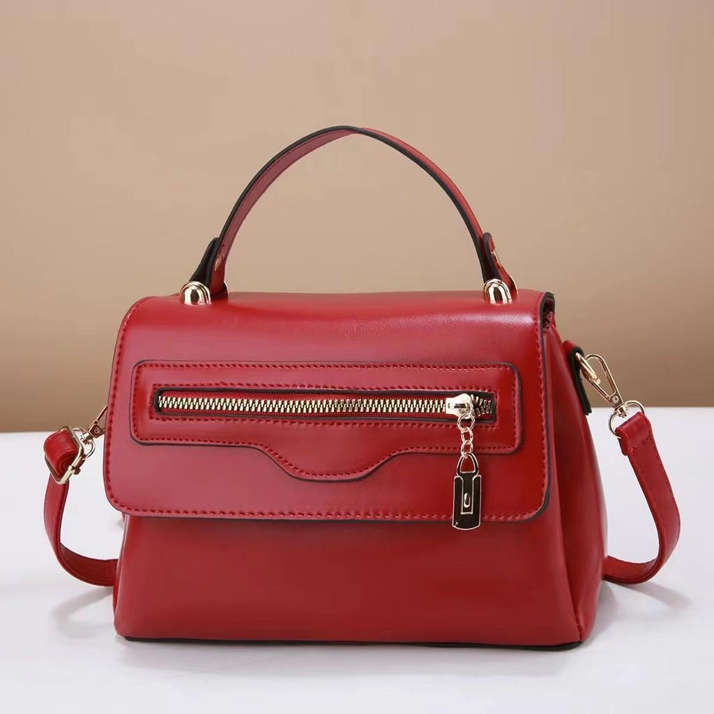 Trendy Modern Patchwork Zipper Handbag Spacious Pu Sling Bag For Women In Various Colors