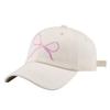 Cotton Baseball Cap With Embroidered Butterfly Bow And Lettering For Spring Casual Wear