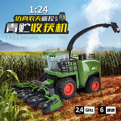 Elektrický Dálkově Ovládaný Kombajn Zemědělec Auto Hračka Farmářský Traktor Inženýrské Auto Simulace Farmářské Dopravní Auto Model