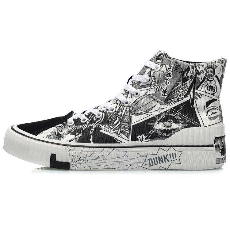 

Li Ning Badfive Comfortable Slip Resistant Abrasion Resistant High top Skateboard Shoes Men s White Black AGCQ607-1 41