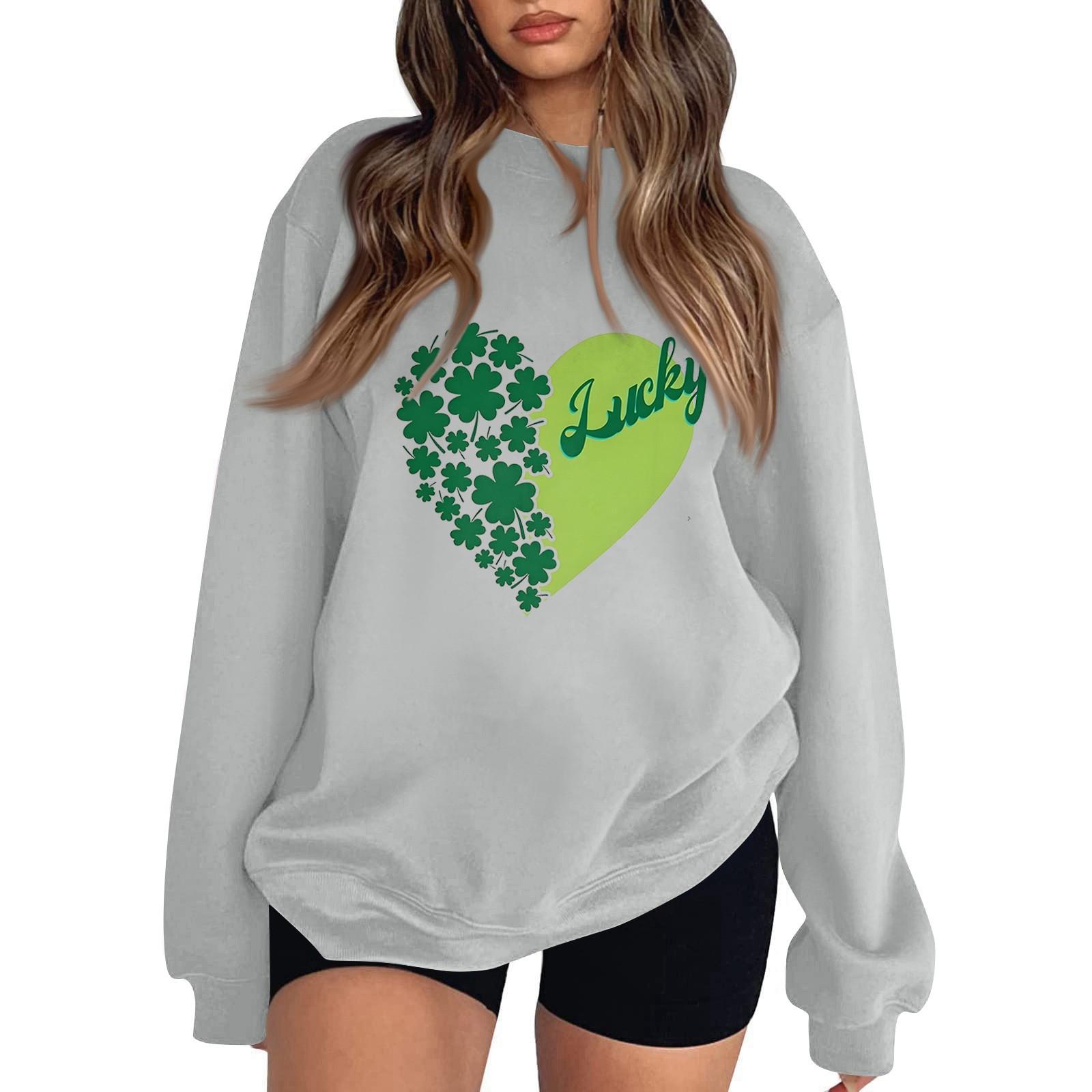 

Женская повседневная мода ко Дню святого Валентина с принтом, длинным рукавом, круглым вырезом, толстовки, пуловеры, топы XL арбуз красный