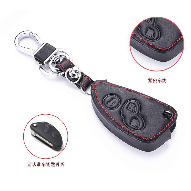 Leather Car Key Case Bag For Alfa Romeo 147 156 166 GT JTD TS 3 Buttons Folding Keychain Holder Remote Fobs Shell Cover