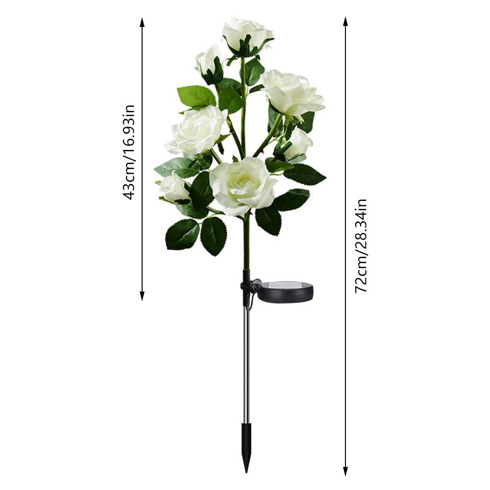 5 Head LED Solar Simulation Rose Flower Solar LED Light Garden Yard Lawn Night Lamp Landscape Garden Home Decoration Flowers