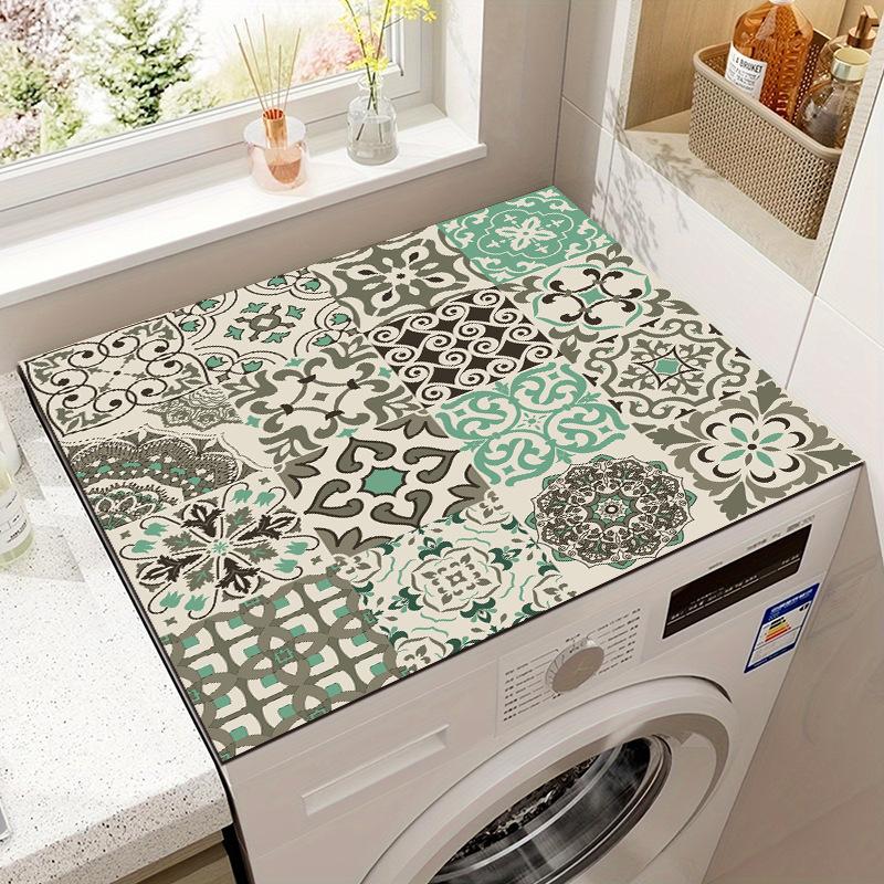 Vintage Carpet Tile Mat Washing Machine Absorbent Mat Refrigerator Dustproof Mat Non-Slip Foot Mat