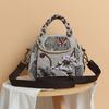 Vintage Ethnic Style Hand Canvas Top Handle Bag for Women Multifunctional Retro Shoulder Crossbody Bag