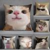 Cat Funny MEME Pillow Case Pillowcase Doublesided Printed Sofa Cushion Bedroom Headboard Pillow
