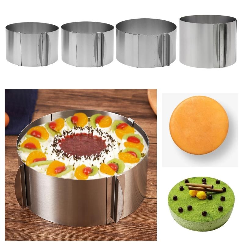 Verstellbare Edelstahl Kuchenformen Ringe Kuchen Mousses Ringe Kreisformen Kuchen Dekorationsformen Backringe