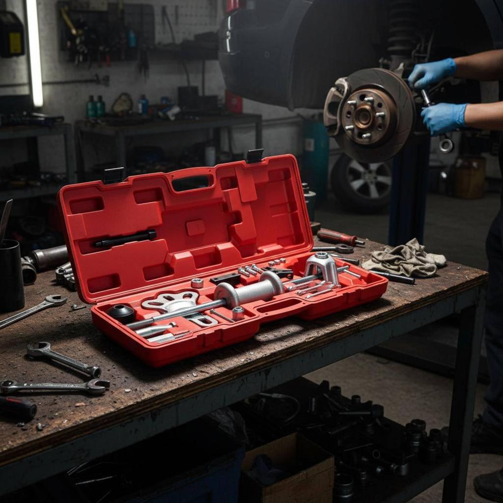 Wheel Hub Puller Set Heavy Duty Rear Axle Remover Organized Carry Box for Garage