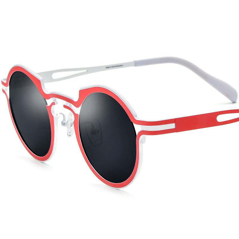 Borregls Colorful Titanium Sunglasses Men Vintage Round Fashion Women Polarized Mirrored UV400 Sun Glasses Retro Shades 185835T Titanium