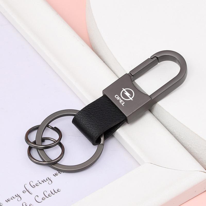 Personalized Leather Splicing Waist Hanging Car Keychain Metal Key Ring Chain For Opel Astra G H J K F Corsa D Zafira B C Vectra