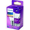 LED Classic 40W Esférico E27 Blanco Cálido Mate No Regulable